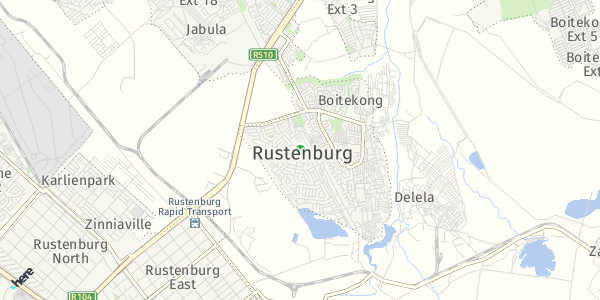 HERE Map of Rustenburg, South Africa